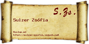 Sulzer Zsófia névjegykártya